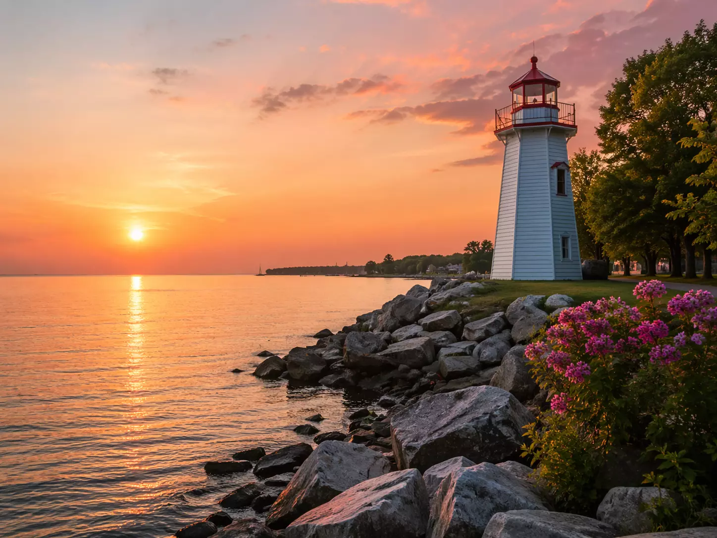 Bronte lighthouse at sunset